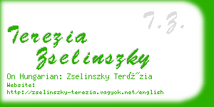 terezia zselinszky business card